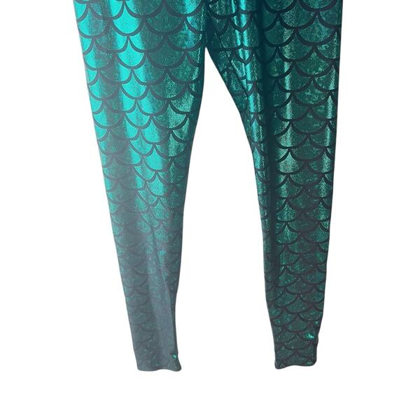 BlackMilk Mermemerald Green Shimmer Mermaid Leggings Sz M - Picture 4 of 8